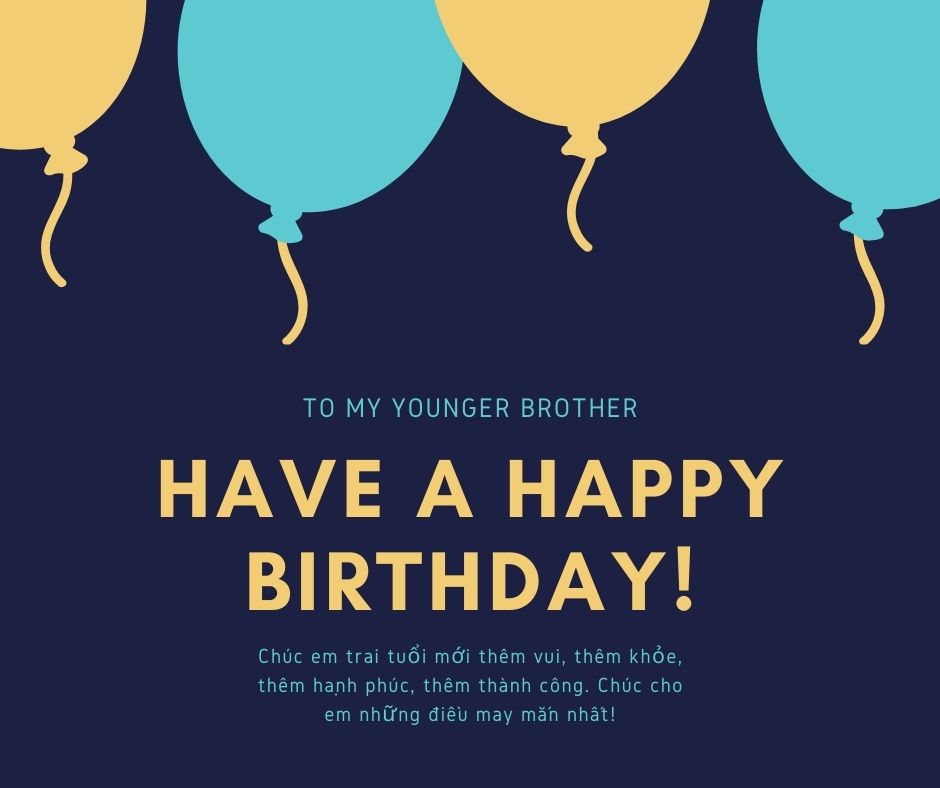 Mẫu thiệp sinh nhật tặng em trai
