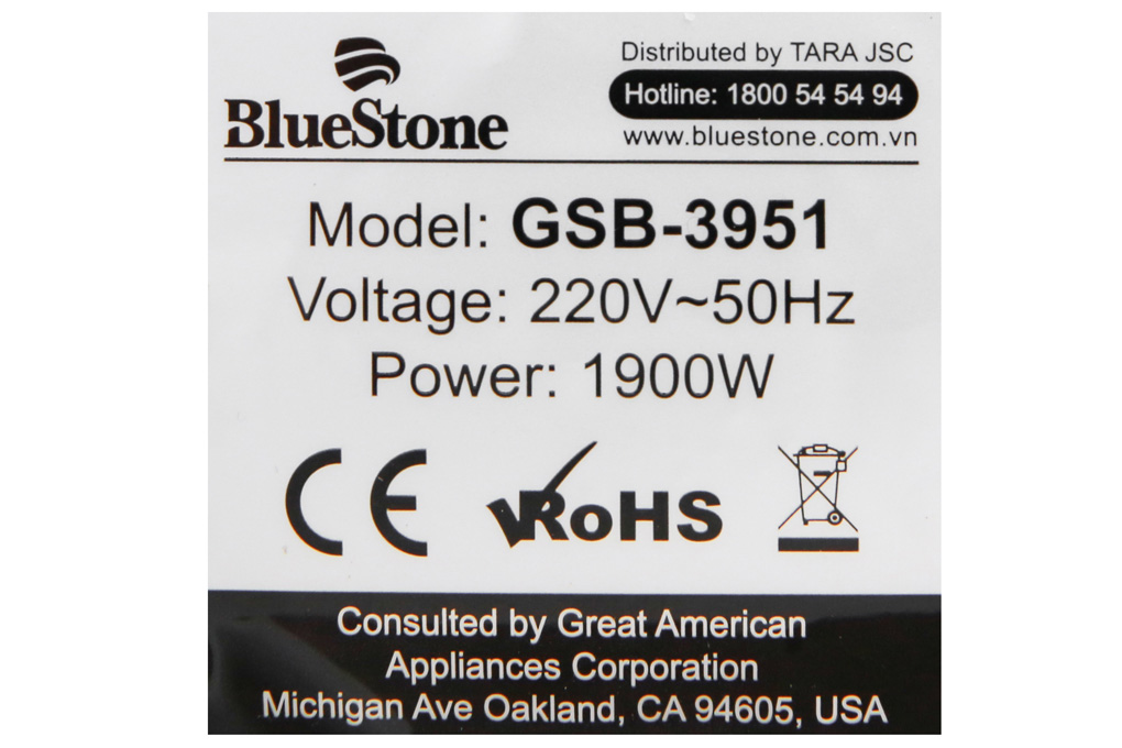 Bàn là hơi nước đứng Bluestone GSB-3951