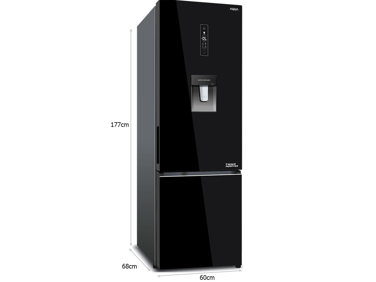 Tủ lạnh 2 cánh Aqua AQR-B379MA (WGB) 324 lít
