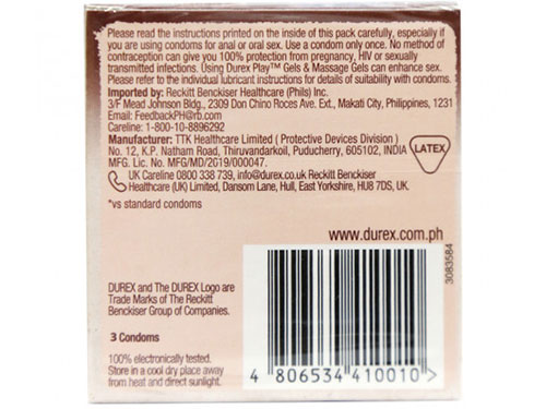 Bao cao su hương socola Durex Naughty Chocolate (3 cái/hộp)