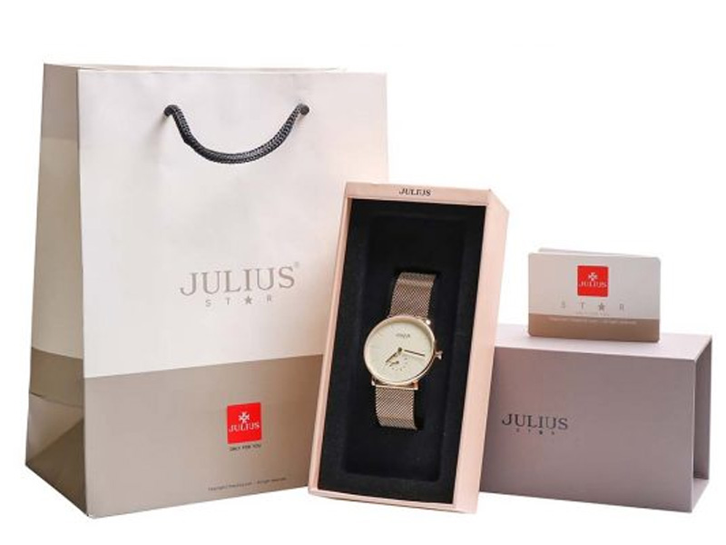 Đồng hồ nữ JS-043 kính Sapphire Julius Hàn Quốc dây thép