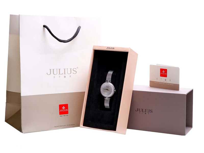Đồng hồ nữ JS-041 kính Sapphire Julius Star Hàn Quốc dây thép