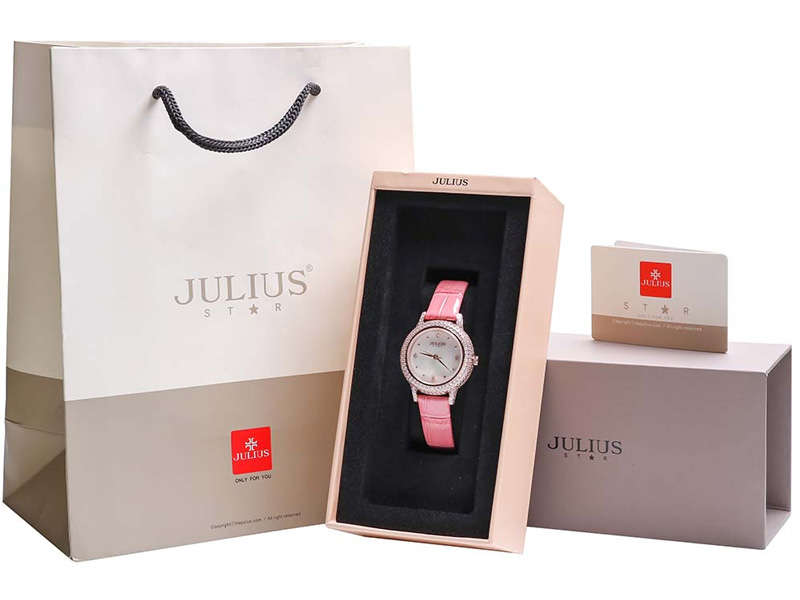 Đồng hồ nữ JS-044A kính Sapphire Julius Hàn Quốc dây da