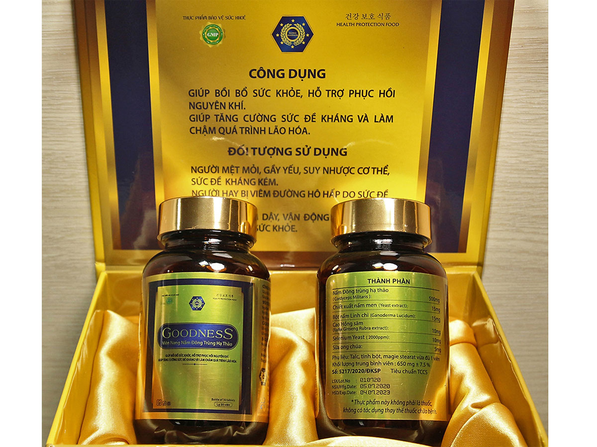Viên nang đông trùng hạ thảo Goodness (2 Lọ x 30 viên)