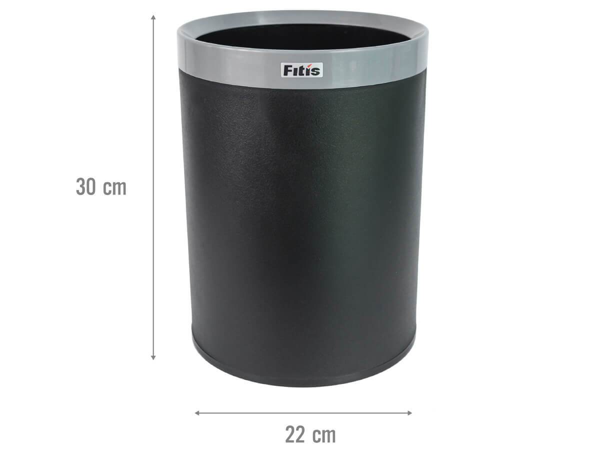 Thùng rác Fitis Dual kiểu Âu ROM3-906 - 10 lít (đen xám)