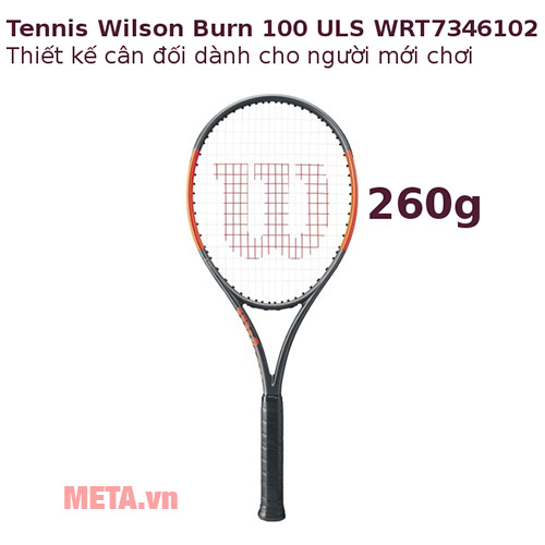 Vợt tennis Wilson Burn 100ULS Orange 260g WRT7346102