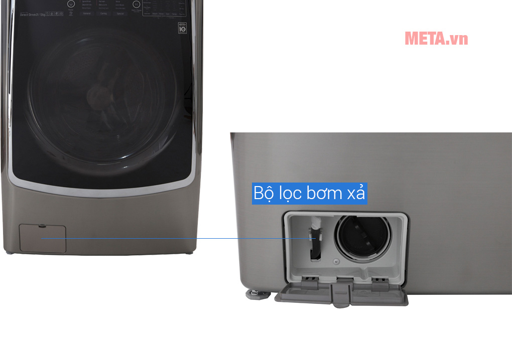 Máy giặt sấy lồng ngang LG Twinwash inverter F2721HTTV 21kg