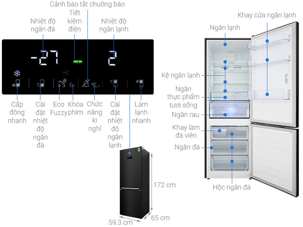 Tủ lạnh Beko Inverter 323 lít RCNT340E50VZWB
