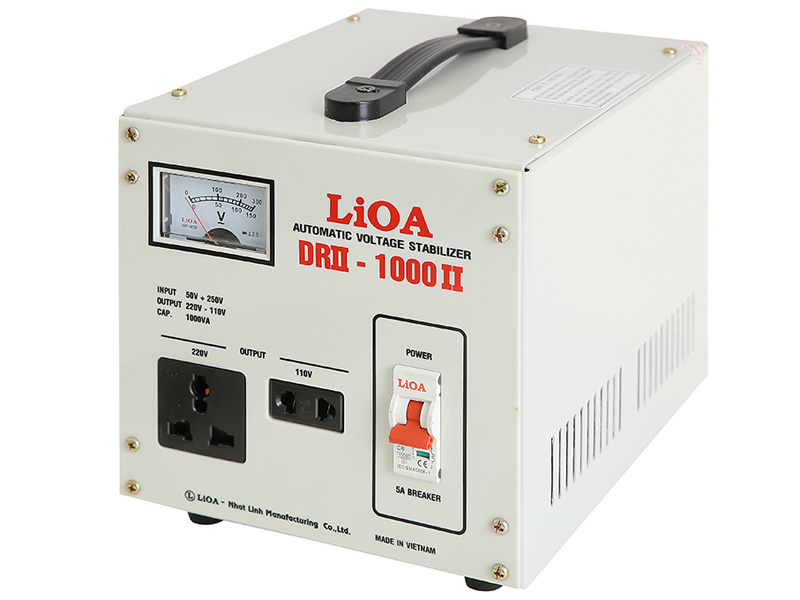 Ổn áp 1 pha Lioa 1KVA DRII 1000II (Dải điện áp đầu vào 50V-250V)