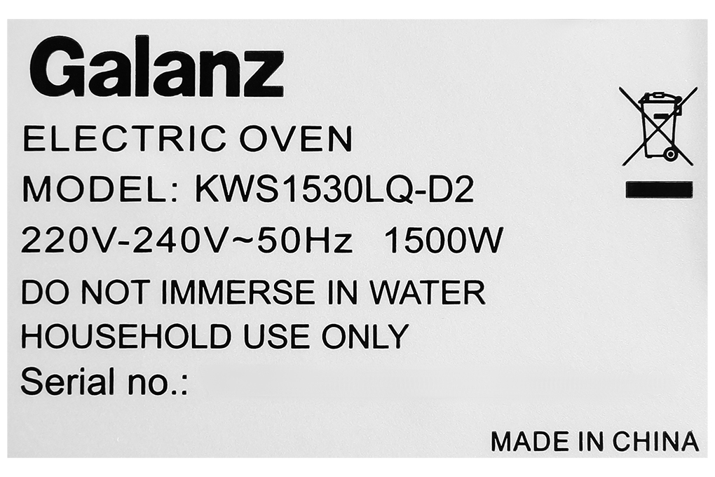 Lò nướng đối lưu Galanz KWS1530LQ-D2 (30 lít)