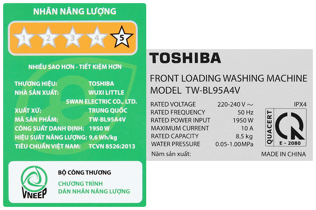 Máy giặt Toshiba Inverter 8.5kg TW-BL95A4V(SS)