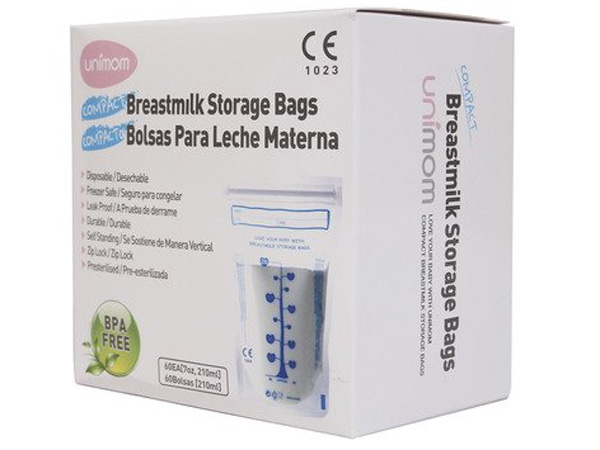 Túi đựng sữa mẹ Unimom Compact không có BPA 210ml (60túi/Hộp) UM870268