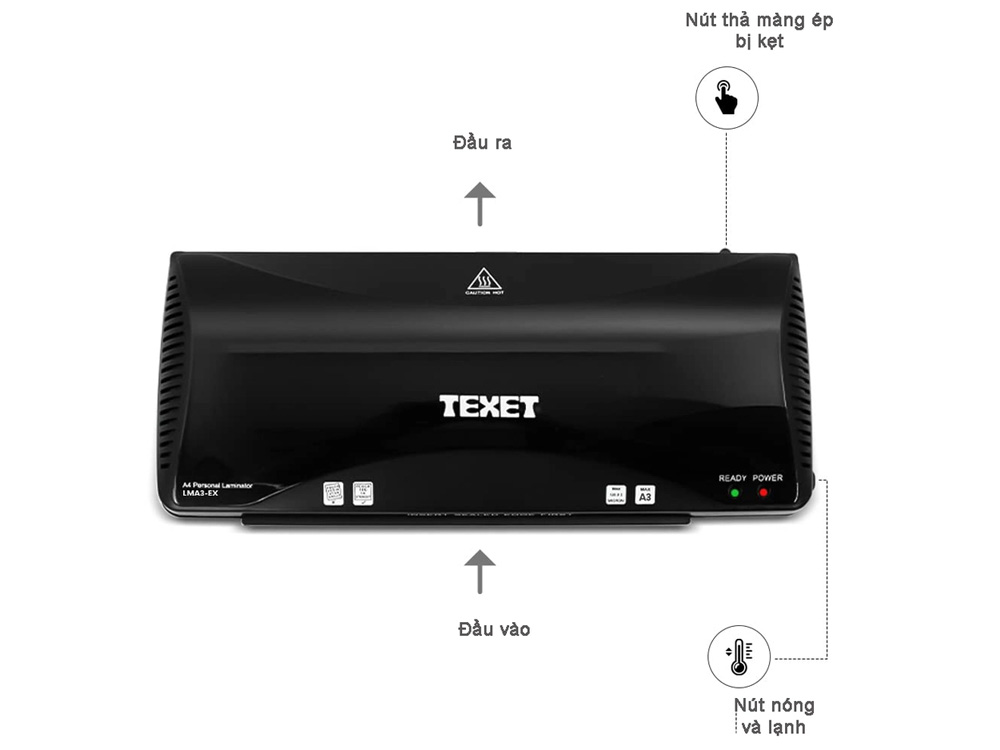 Máy ép nhựa Texet LMA3-EX (có kiểm soát nhả kẹt giấy)