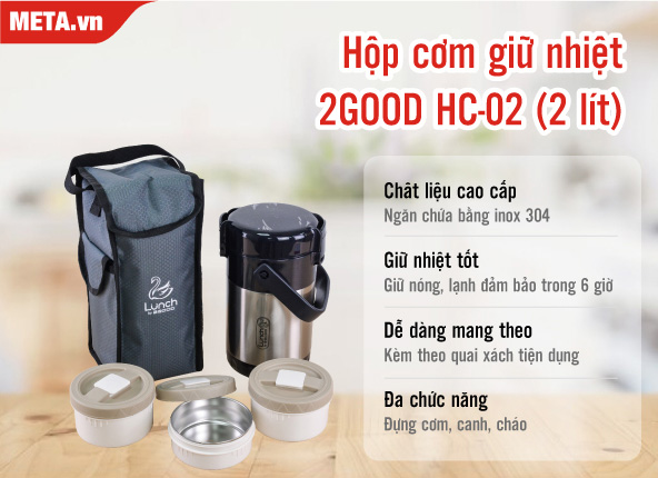 Hộp cơm giữ nhiệt 2GOOD HC-02 (2 lít)