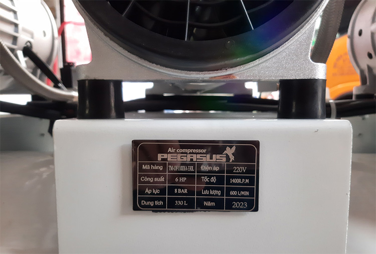 Thông số kỹ thuật Máy nén khí không dầu, giảm âm Pegasus TM-OF1100x4-330L (6HP)