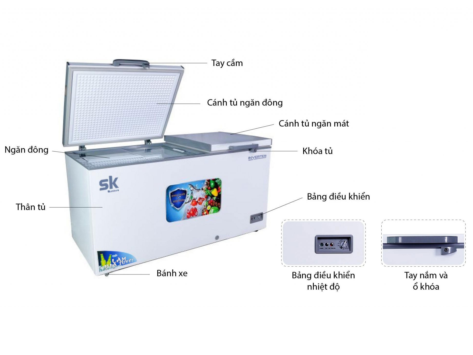 Tủ đông mát Sumikura Inverter SKF-500DI/JS 500 lít