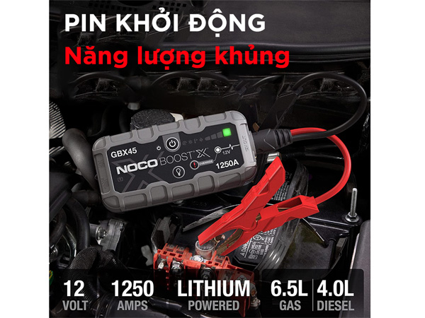 Pin dự phòng kiêm bộ khởi động xe Noco Boost X GBX45 12V 1250A 31Wh