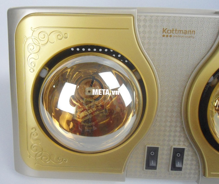 Đèn sưởi nhà tắm Kottmann 2 bóng K2B-H sử dụng bóng tiêu chuẩn chống nước IPX2