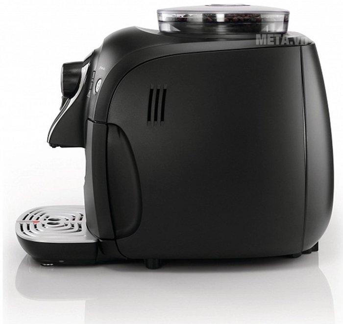 Máy pha cà phê Saeco Xsmall HD8743 sử dụng cà phê hạt, với dung tích ngăn chứa hạt cà phê 180g