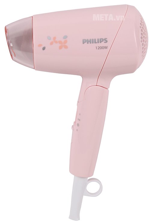 Máy sấy tóc Philips BHC010 có kiểu dáng hiện đại, nhỏ gọn, gam màu hồng dễ thương, thời trang