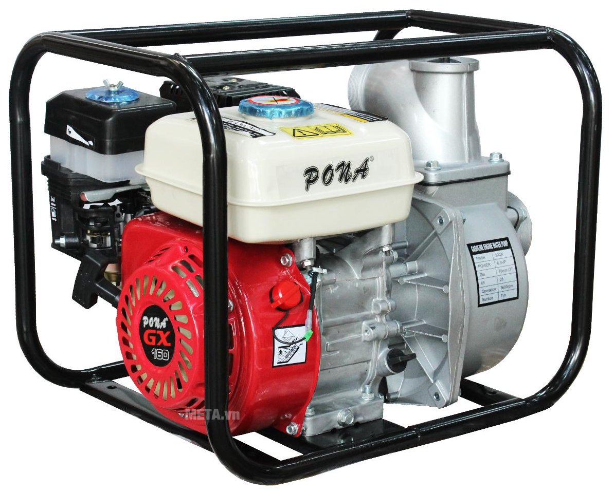 Máy bơm nước chạy xăng Pona CX 30 có công suất 6,5HP, thiết kế kiểu dáng đẹp