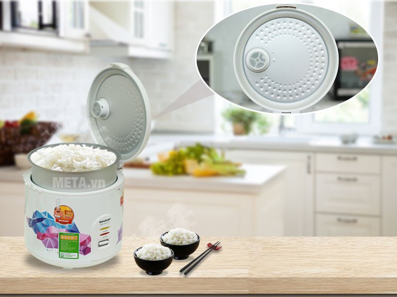 Nồi cơm điện nắp gài Sharp KS-18TJV 1.8 lít có nắp thiết kế dạng tổ ong Nồi cơm điện nắp gài Sharp KS-18TJV 1.8 lít có nắp thiết kế dạng tổ ong