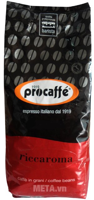 Cà phê hạt Procaffe Riccaroma được đóng gói dạng túi 