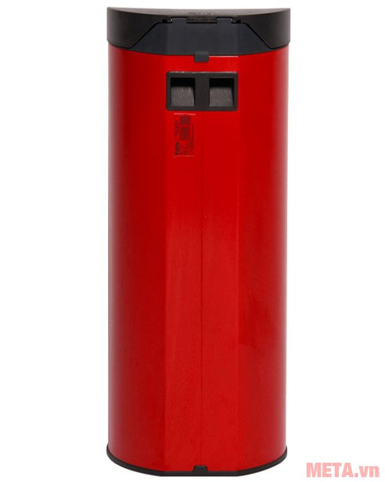 Thùng rác inox đạp tròn lớn Fitis RPL1-906 màu đỏ
