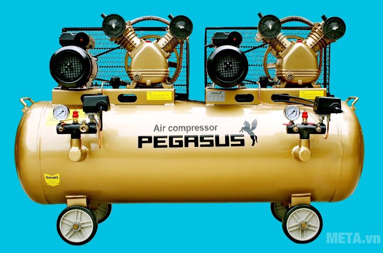 Máy nén khí Pegasus TM-V-0.25/12.5x2 truyền động bằng dây đai 
