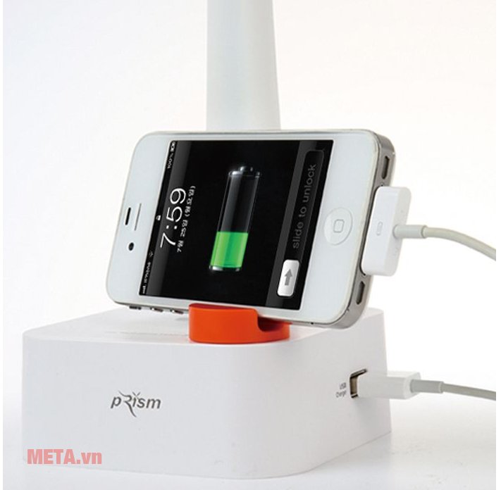 Đèn bàn Led Hàn Quốc Prism 1555W hỗ trợ cổng sạc USB và khay giữ điện thoại