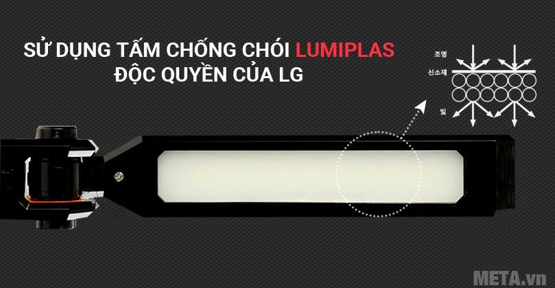 Đèn bàn Led Hàn Quốc đổi màu Prism LSP-M08GN sử dụng tấm chống chói Lumiplas giúp chống hại mắt 