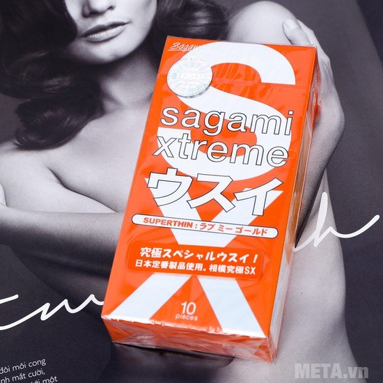 Bao cao su Sagami Love Me Gold Orange (hộp 10 chiếc)
