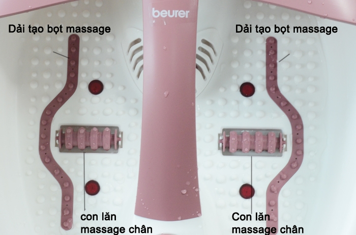 Máy massage chân có khả năng giữ ấm nước, massage rung và tạo bọt