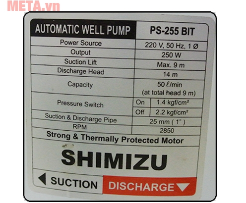 Máy bơm nước Shimizu PS-255 BIT