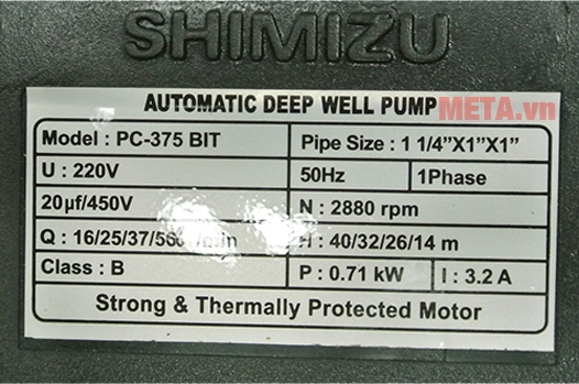 Máy bơm nước Shimizu PC-375 BIT