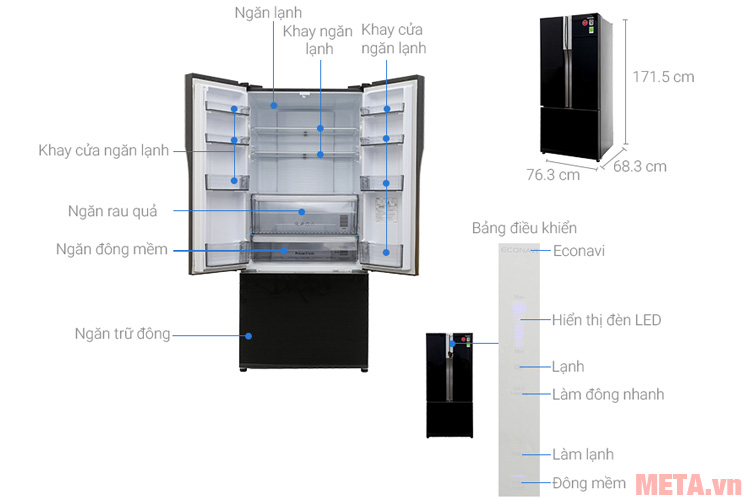 Tủ lạnh Inverter Panasonic NR-CY558GWVN 502 lít