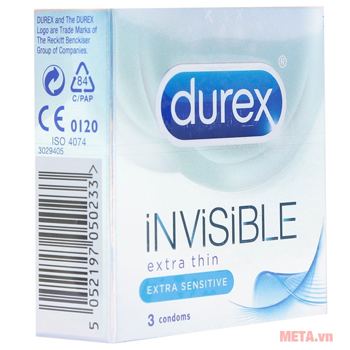 Bao cao su siêu mỏng Durex Invisible Extra Thin New co giãn tốt