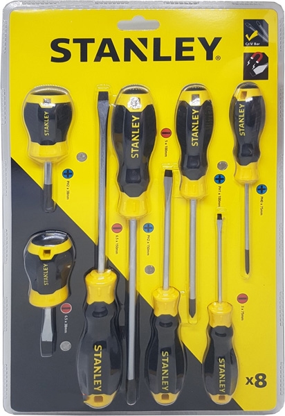 Hình ảnh bộ tuốc nơ vít dẹp và bake 8 cây Stanley STMT66673 Stanley STMT66673
