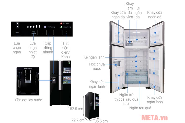 Cấu tạo Tủ lạnh Hitachi 