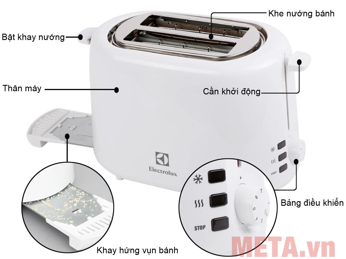 Cấu tạo máy nướng bánh mì Electrolux ETS1303W