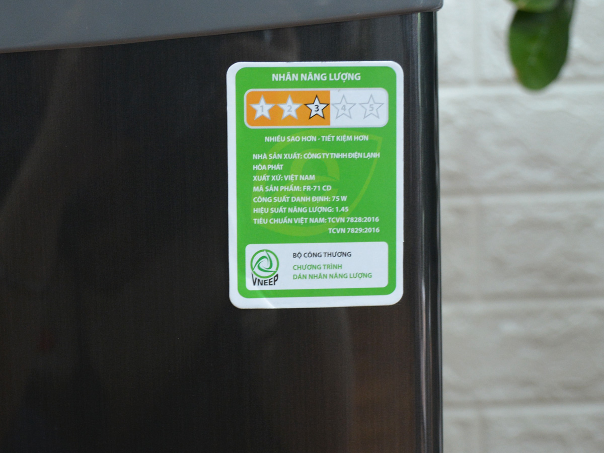Tủ lạnh mini 70 lít Funiki FR 71CD đạt tiêu chuẩn tiêu thụ điện năng 3 sao