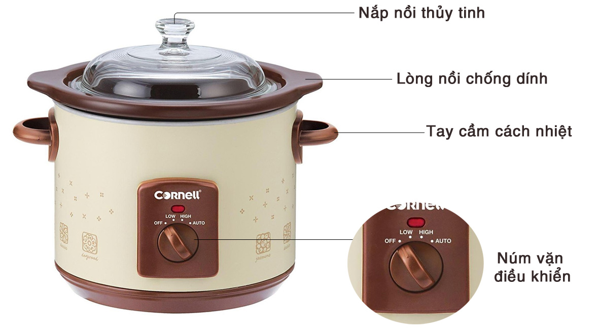 Nồi tiềm Cornell CSCD15C (1.5 lít) META.vn