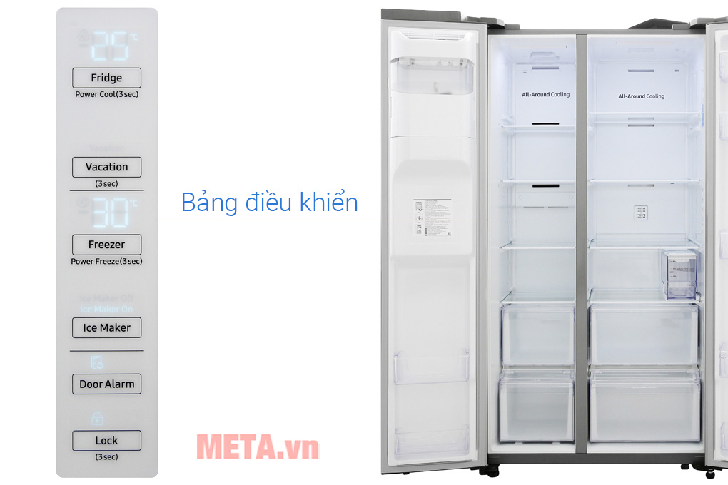 Tủ lạnh side by side Samsung inverter RS64R5101SL/SV (617 lít)