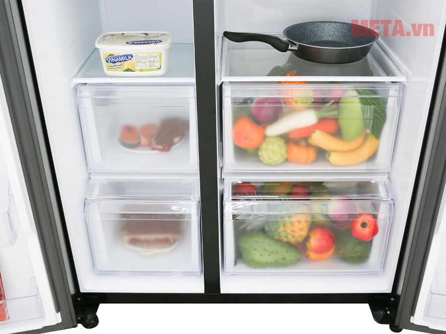 Tủ lạnh Samsung inverterTủ lạnh Samsung thiết kế hộc đựng hoa quả giúp thực phẩm tươi lâu hơn