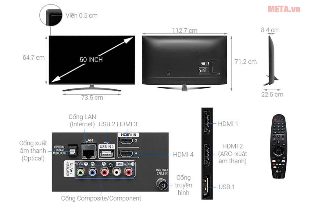 Smart Tivi LG 4K 50UM7600PTA - 50 inch