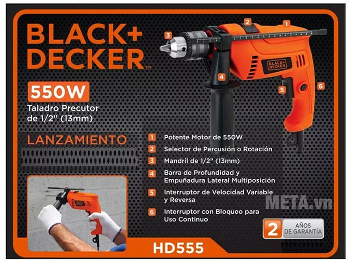Máy khoan động lực Black&Decker HD555