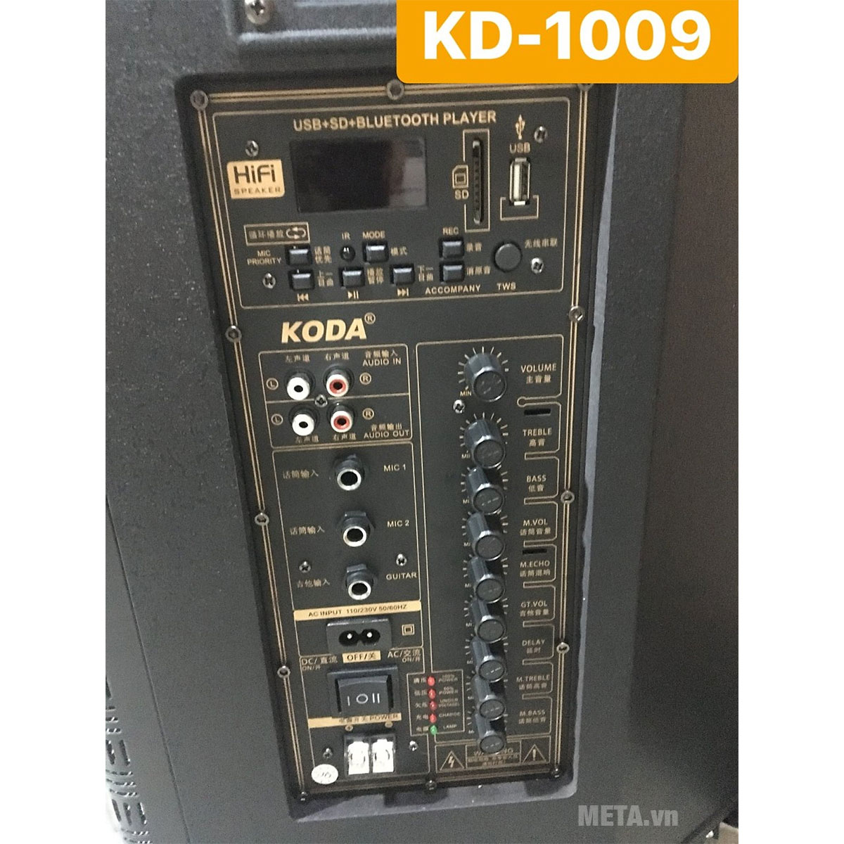 Loa kéo di động KODA KD-1009 (2 MIC, 400W, 3 đường tiếng)