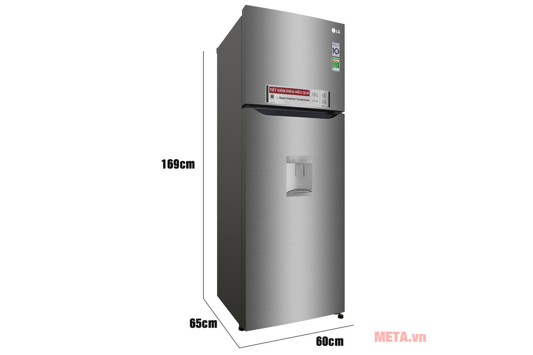 Kích thước tủ lạnh LG Inverter GN-D315S