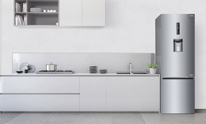 Tủ lạnh Aqua AQR-IW338EB (SW) sang trọng, hiện đại trong không gian bếp