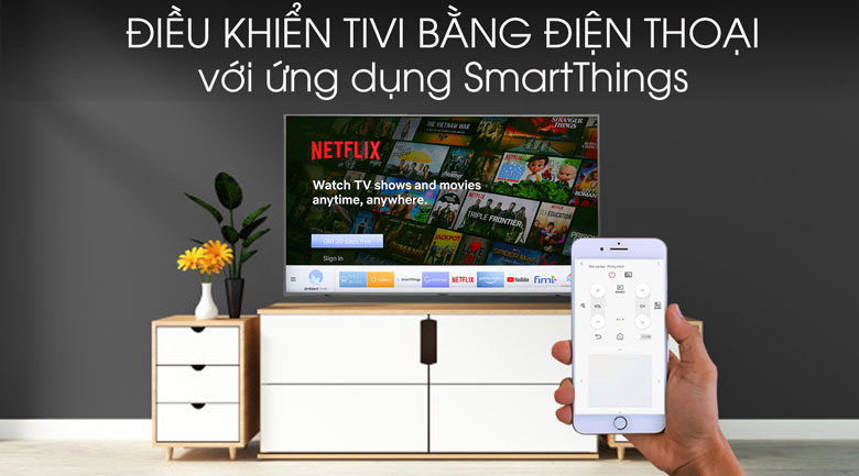 Tivi Samsung UA43T6500AKXXV có thể điều chỉnh chương trình giải trí thông qua điện thoại